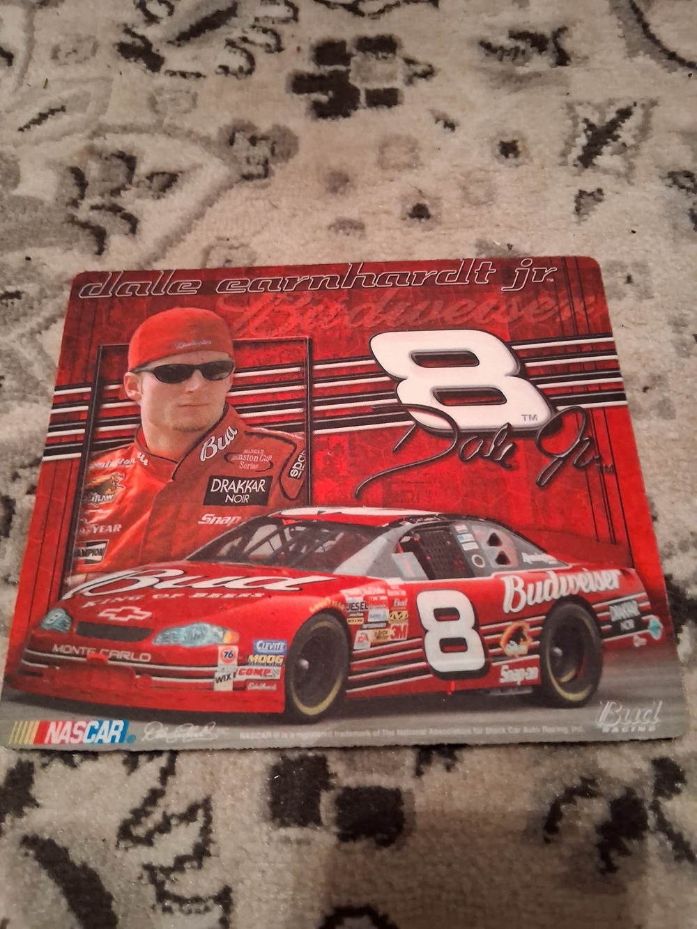 Nascar Dale Earnhardt Jr. Red & White Racing Poster